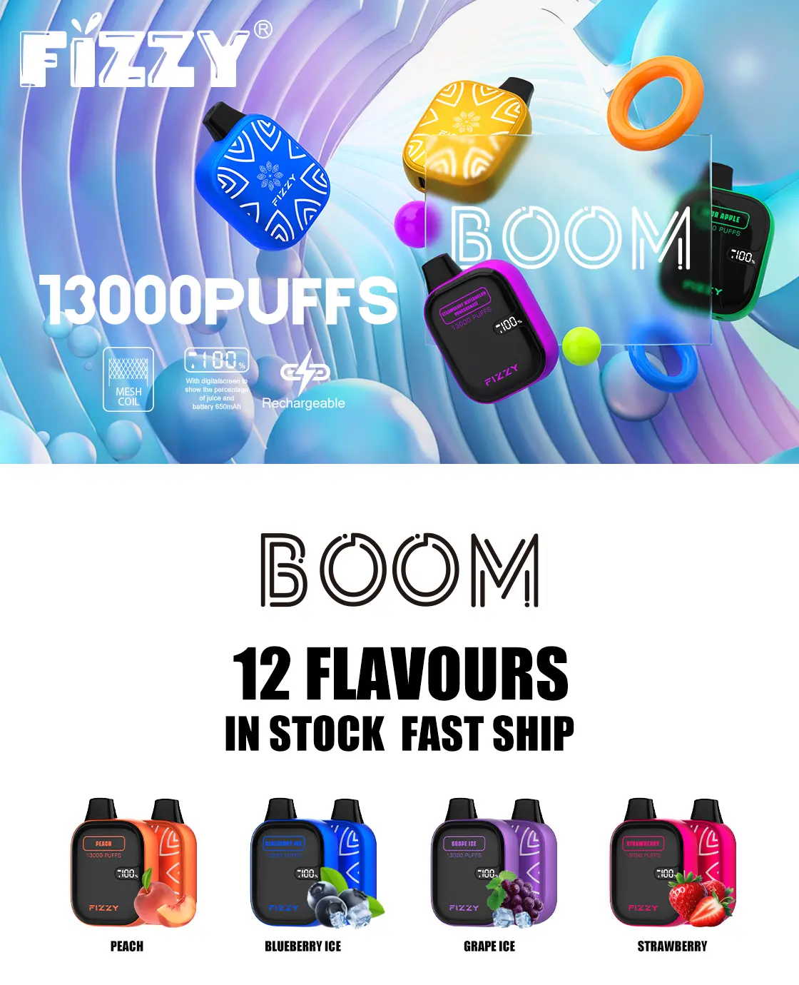 Fizzy Boom Vape 1300013k Puffs (4)